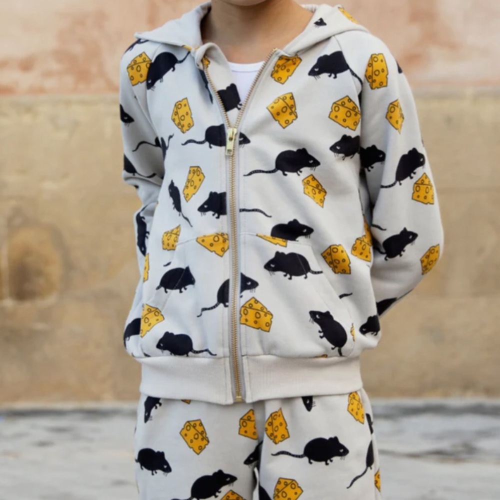Mini Rodini Mouse Sweatshirt Light grey